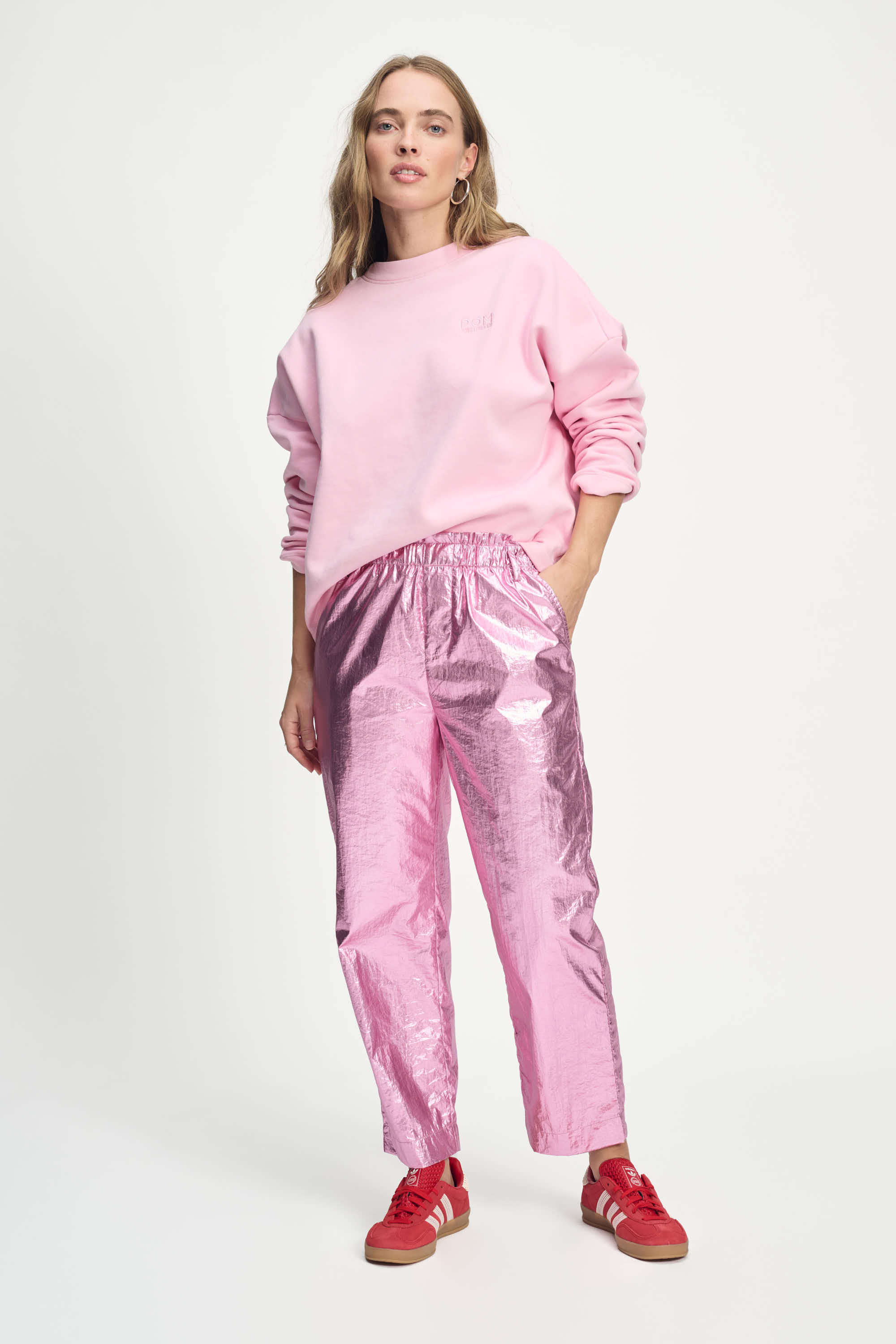 Pants metallic pink