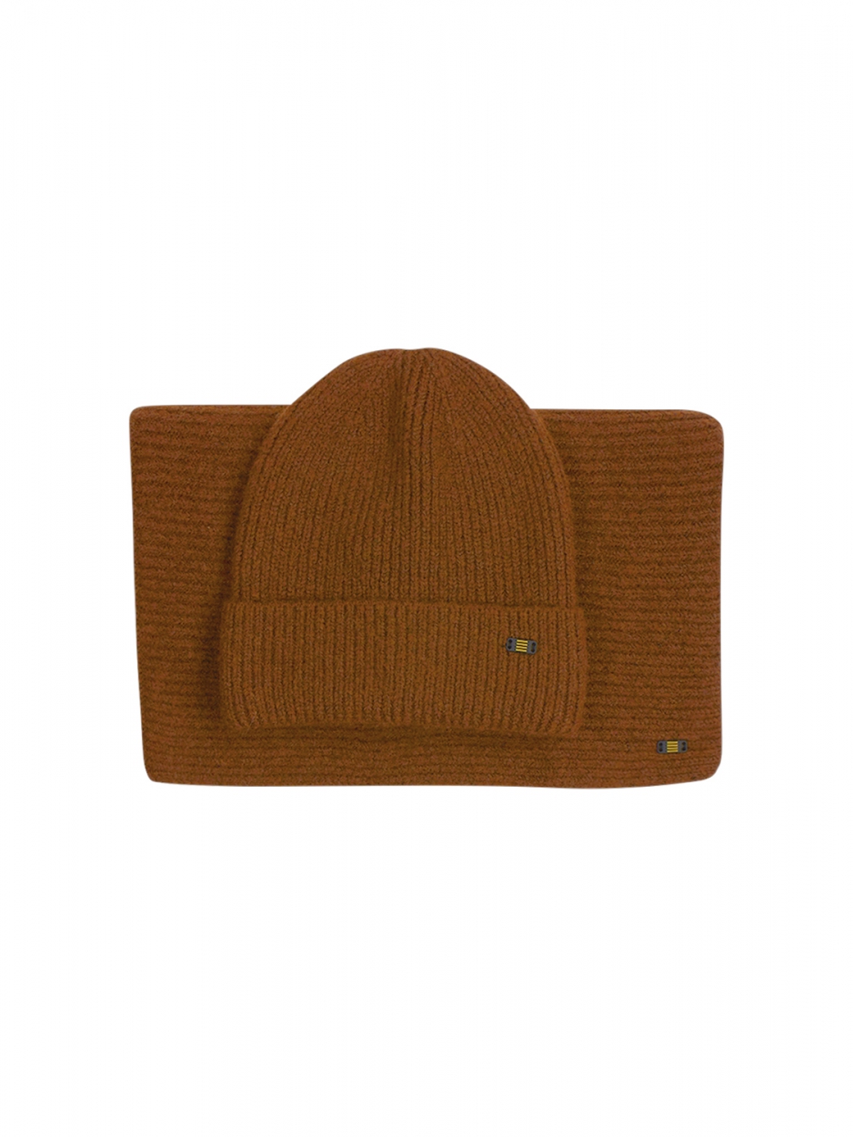 Beenie + Schal Rippstrick-Set